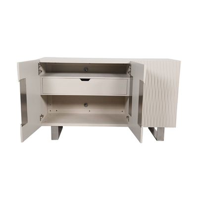 Aero Dining Sideboard - Antique White/Brushed Silver - With 2-Year Warranty